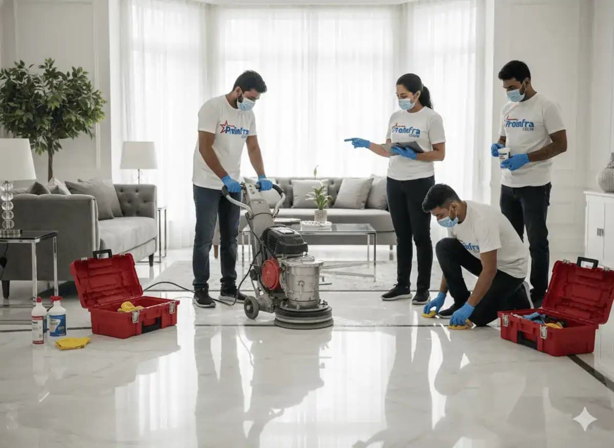 Italian marble floor polishing service