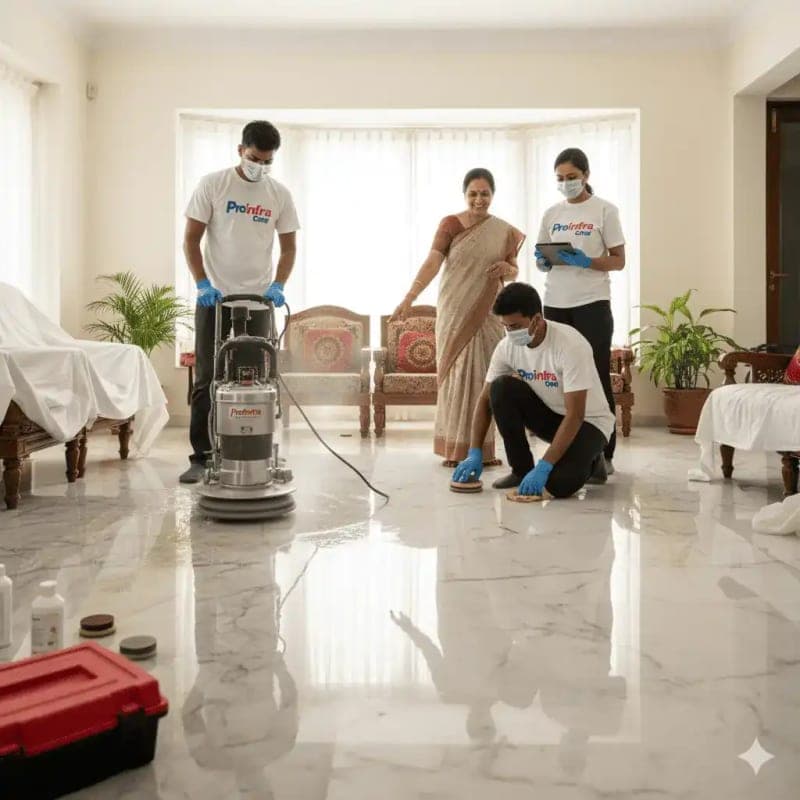 Indian marble floor polishing service