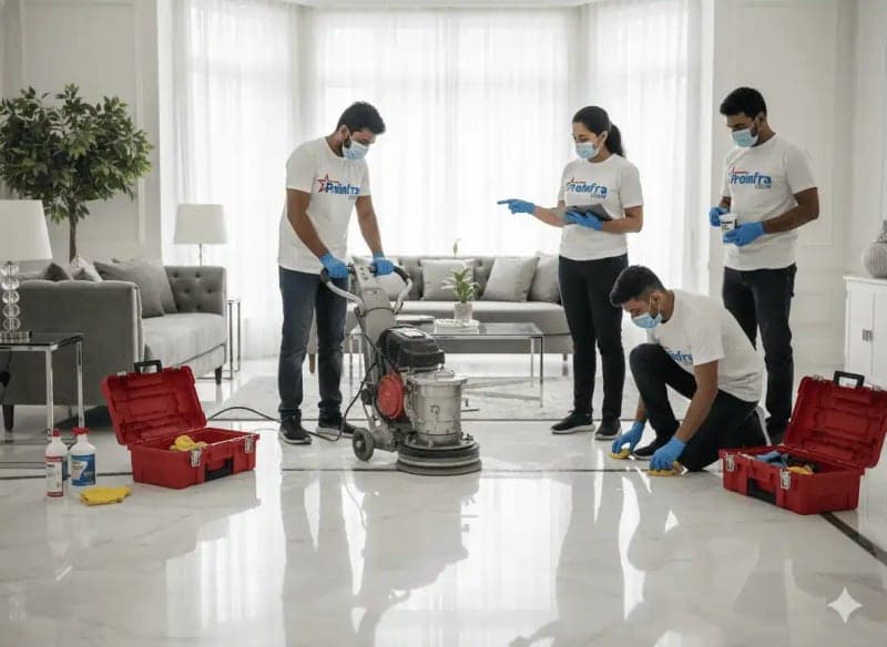 Italian marble floor polishing service