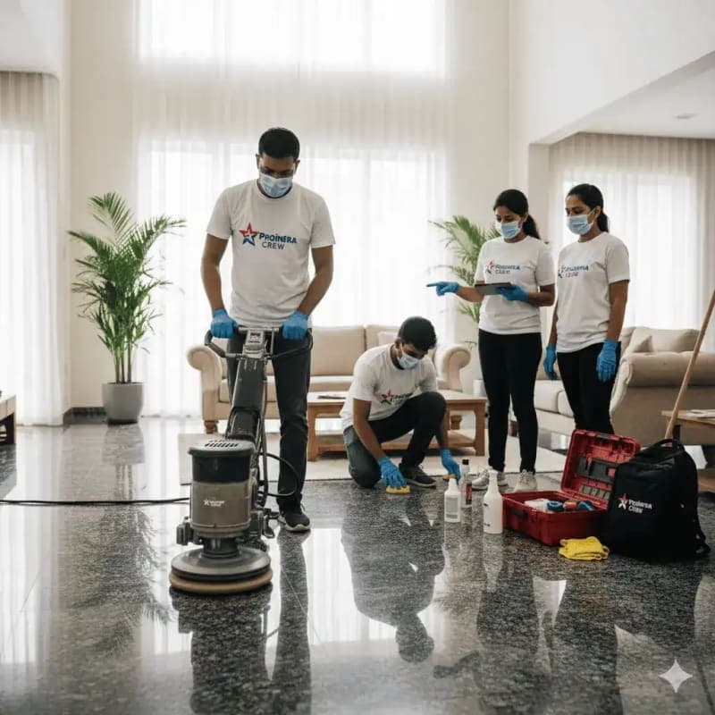 Granite floor polishing service