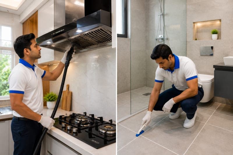 Chimney cleaning & Bathroom grouting