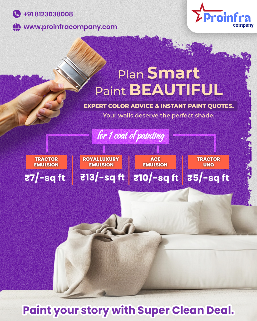 Professional house painting and cleaning experts at work